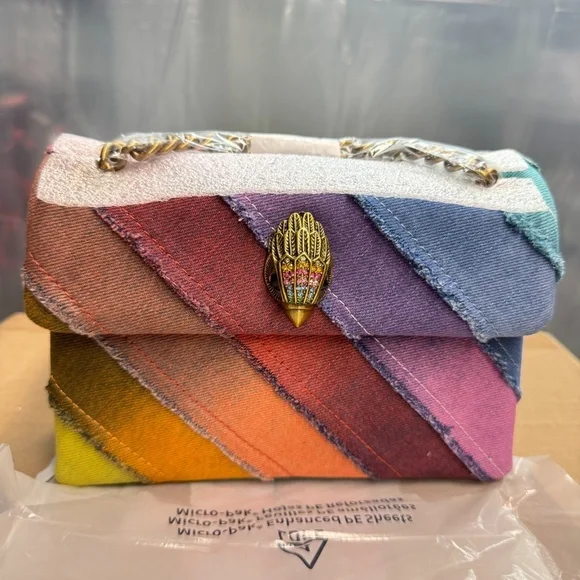 Kurt Geiger London Mini Rainbow Denim Kensington Crossbody Bag - Picture 6 of 8